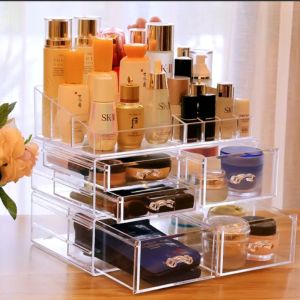 M Concept eMall Rak Mekap Acrylic Kotak KosmetiK Arcylic Transparent Makeup Drawer Cosmetic Storage Box Organizer Laci Jewellery Storage Large Drawers Multi Compartment