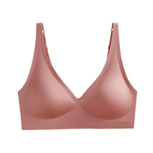 (SG InStock) Japan Suji Seamless V Neck Latex Bra (Wireless. Seamless. Strapless. Sports) - TSB13
