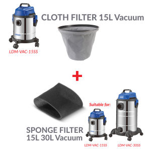 Cloth Sponge Filter Vacuum Replacement for LDM-VAC-15SS LDM-VAC-30SS Heavy Duty Home Commercial Alat Ganti Vaccum