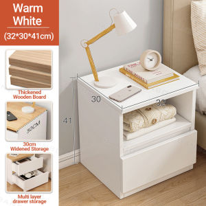 Simple Wooden Nightstand Nordic Bedside Table with Drawer Mordern Design Simple Storage Cabinet Bedroom Hotel Rooms Rented House Small Bedside Cabinet