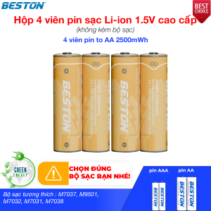 Bộ sạc pin AA 1.5V thông minh Beston M7036 cổng sạc type C sạc nhanh vừa sạc vừa bảo vệ pin