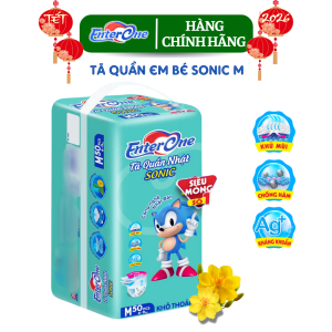 {Hàng chính hãng} Tã quần ENTERONE SONIC siz L 50miếng bỉm siêu mỏng thấm nhanh chống hăm khử mùi {1 gói}