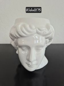 White ceramic 3D Apollo sculpture mug
