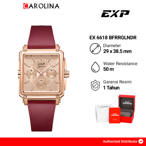 Jam Tangan Wanita Expedition Multifunction EX 6618 BFRRGLNDR Rose Gold Dial Red Rubber Strap