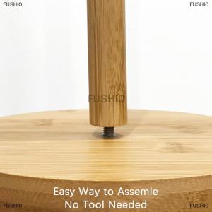 [COD] FUSHI0 Kitchen Wooden Roll Paper Towel Holder Bathroom Tissue Vertical Stand Disposable Paper Pot Kitchen Toilet Storage Accessories