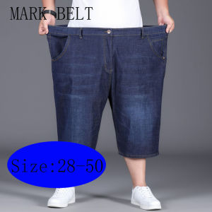 ZeroDi Big Size 50 Summer Brand Stretch Thin High Quality Cotton Denim Jeans Male Short Men Knee Length Soft Blue Casual Shorts