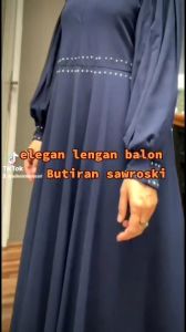 Gamis Cantik Lengan Balon Full Ceruty