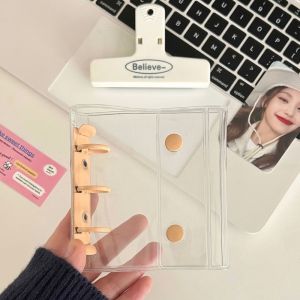 YAZHE A8 Bìa album ảnh 3 inch Nút Đôi Mini Ốp hình ảnh mini Kẹp Lưu trữ hình vuông Phổ thông Bìa album thẻ 3 inch Đựng ảnh