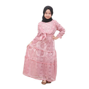 gamis couple Ibu Anak Perempuan Brokat Terbaru 2025 bruklat Santai Kondangan gamis pesta lebaran 2025 lengan panjang gaun kasual long dress