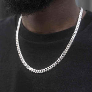 TBK Jewelry SILVER CUBAN CHAIN 925 Silver Original Italy Made Necklace For Couple Men And Women High Quality 24 Inc