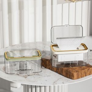 JEHUA Plastic Wet Wipes Box with Spring Plate Large Capacity Wall Mounted Wet Wipes Dispenser Multifunctional Dustproof Storage Box for Home