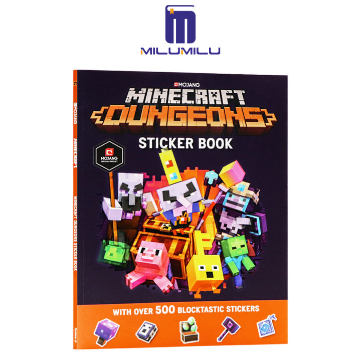 ดันเจี้ยน Minecraft สมุดสะสมสติ๊กเกอร์ปกอ่อนโดย Mojang AB หนังสือภาษา ...