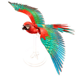 Piececool 3D Metal Puzzles -Scarlet Macaw with Acrylic Stand DIY Animal Model Kits Building Blocks Sets