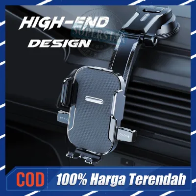 Car Holder / Dudukan Handphone Universal Original / Baru Holder Hp Mobil 4 In 1 Untuk Pemasangan Di Dashboard Kaca Meja Lemari