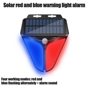 Home Taste Wireless Outdoor Solar Powered Strobe Light Siren Waterproof Flash Alarm Lamp Motion Sensor Detector Strobe Alarm