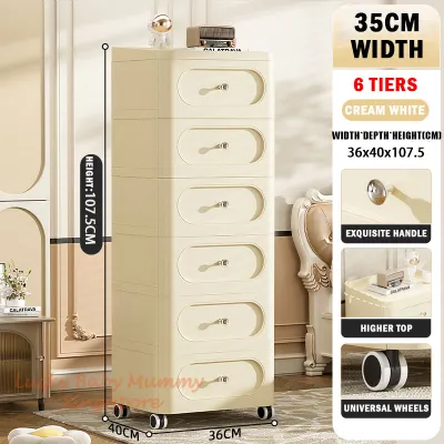 Light Luxury Drawer Cabinet with Wheels 360 degree Universal Wheels Storage Cabinet Simple Style Layered Cabinet