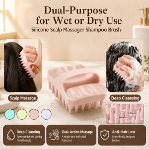 Silicone Scalp Massager Hair Brush Wet And Dry Use Shampoo Brush For Head Massage