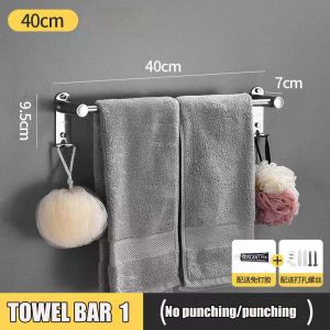 Hot sales - Bathroom stainless steel 40/50/60/70/80cm towel rack thickened 304 wall mounted shower rack 304 Stainless Towel Rack Towel Holder for Bathroom Rack Organizer Toilet Accessories