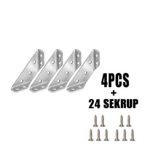 4/8 pcs Segitiga Konektor Sudut Stainless Steel Braket Sudut Universal Corner Connector+24 Sekrup