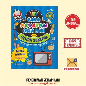 Buku Mewarnai Usia Dini Tema Benda Sekitar Aktivitas Anak Bonus Stiker & Sertifikat