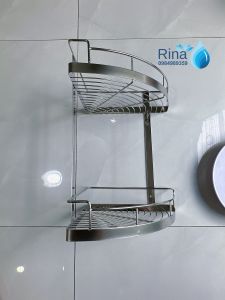 Kệ góc 2 tầng inox 304 Kệ Góc 2 Tầng Đựng Đồ Nhà Tắm kệ 25cmx25cm kệ góc 2 tầng cao cấp