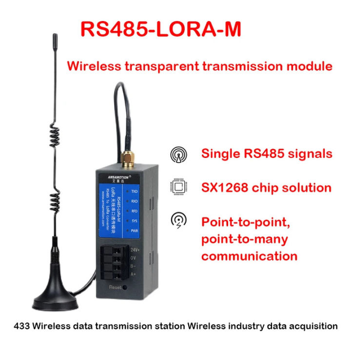 Lora Serial Modem RS485-LORA-M LORA Wireless Serial Port Digital Transparent Transmission ...