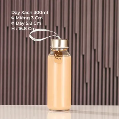 Combo 5 Bình Thủy Tinh Đựng Nước My Bottle 500 Ml Kiểu Dáng Nhỏ Gọn Nắp Đậy Chống Tràn