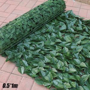 1 PCS 50x100cm Artificial Hedge Panels Balcony Fence Simulation Plant Vine Decoration Outdoor Garden Background Wall