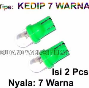 Lampu LED Sein Senja Colok T10 7 Multi Warna RGB Bulb Kedip Flashing Motor Sen Universal Honda Yamaha Suzuki Pcx Aerox Scoopy Lexi DLL
