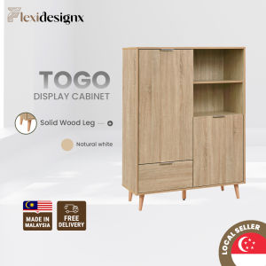 Flexidesignx Display Cabinet 2 Door 1 Drawer Soft Close Storage Sideboard Shelf – TOGO