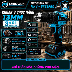 Máy Khoan Pin MAKIVAR XANH 13MM KHÔNG CHỔI THAN CHUYÊN KHOAN TƯỜNG BẮT VÍT KHOAN BÚA . Bảo Hành 6 Tháng.