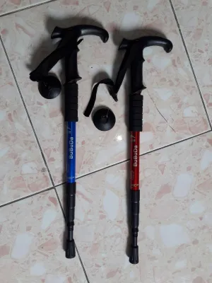 Trekking pole Energia Cleye atau Bubuda gagang bengkok dan lurus - Tracking pole anti shock - Tongkat hiking - Tongkat Outdoor tongkat gunung