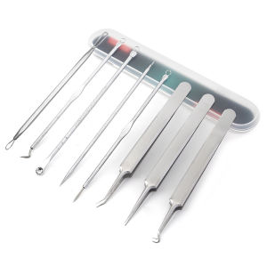 ชุดกดสิว อุปกรณ์กำจัดสิว ที่กดสิว ที่เจาะ/บีบสิว ที่กดสิว แหนบดึงสิว สแตนเลสสตีล อุปกรณ์กำจัดสิว สิว เสี้ยน สิวผด อุปกรณ์เครื่องมือสแตนเลส