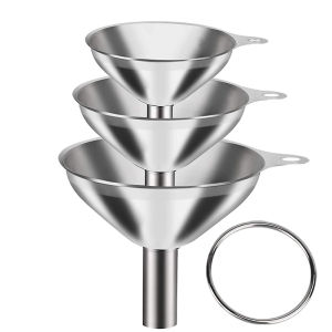 YESPERY ปล่องโลหะเครื่องครัวสแตนเลสท่อเหล็กสแตนเลสเกรดอาหาร3/5ชิ้นสำหรับขวดบรรจุช่องทางขนาดเล็กสำหรับเครื่องเทศน้ำมันหอมระเหย