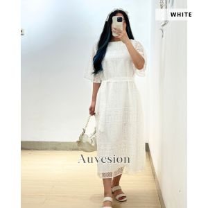 6170 Lindy 2 In 1 Combi Brukat Midi Dress Pesta