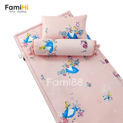 Nệm ngủ cho bé đi học mầm non tiểu học FamiHi họa tiết trẻ em chất liệu Cotton Sateen cao cấp 100% sợi tự nhiên.