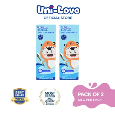 Uni-Love Olaflur Kids Toothpaste (3+ Years Old) (Bubblegum) 60g Pack of 2