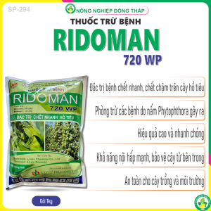 Thuốc Trừ Bệnh RIDOMAN 720WP – Đặc_Trị Chết Nhanh Hồ Tiêu (Gói 1kg)