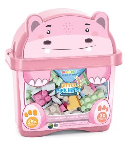 MIJOY Rice Husk Toy Staking Block/ Brick (30pcs/ 60pcs/ Crane/ Vehicle/ Excavator) Clock Box Animal Storage Mainan Blok Kanak-Kanak