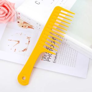 Large Wide Tooth Comb Anti-static Hole Handle Grip Hairbrush Wet Detangle Curly Hair Brushes Salon Styling Tool