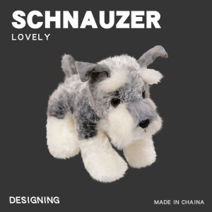 JOJO CASTLE Kawaii Schnauzer Dog Plush Toy 22/30/40cm Soft Simulation Kids Stuffed Animal Toys for Children Cute Photo Props Girls Birthday Gift