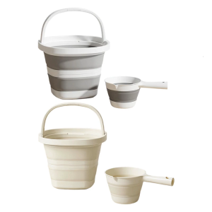 Space Efficient Folding Water Scoops Ladle With Bucket Set For Home Kitchens Use Camping Hiking Gardne Cleaning