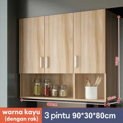 Kitchen Set Dapur Minimalis 2/3/4 Pintu Lemari Gantung Dinding Rak Penyimpanan Dapur Kapasitas Besar Modern
