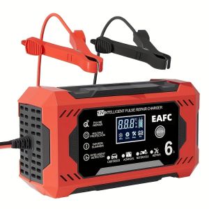 Large Screen Car Battery Charger 6A 12V Car and Motorcycle Battery Charging Device Lead-acid Battery Smart Repair LCD Display