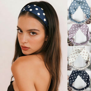 New Retro Polka Dot Printed Headband with Satin Fashionable Womens Elastic Hair Accessory Sports Yoga Outdoor Dating Headband h260729