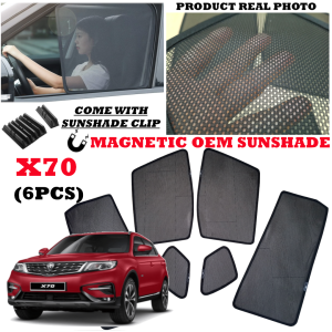 PROTON X70 Magnetic Sunshade OEM Custom Fit Car Door Window Cover Mesh Net UV Sunlight Protector Sun Protection