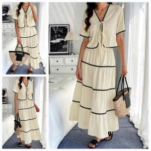 Summer Beach Casual  Boho Trim Maxi Long Skirt    xs to large classy and elegant timeless classic  timeless piece casual office or party classic piece super kapal ng tela hindi kayo magsisi our aim is to produce quality clothes premium fabric excellent