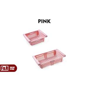 Rak Penyimpanan Kulkas Meja Keranjang Kulkas Sekat Partisi Tempat Serbaguna Multifungsi Fridge Pull Out Storage