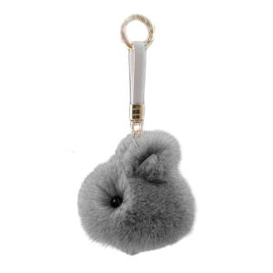 Mini Cute Rabbit Hairball Keychain Pendant Lovely Hanging Decorations Keyring Charm for Purse Bag Backpack Handbag