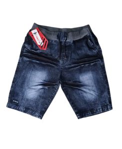 Celana pendek denim jeans ripped snow distro premium line motif Karet pinggang jeans pria wanita Big size Dark blue Light blue snow wash